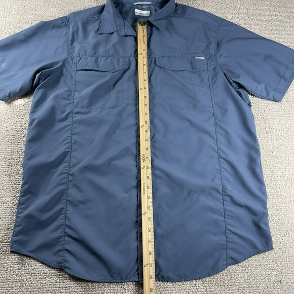 Columbia Sportswear Omni-Shade Silver Ridge Shirt Blue Men's Size XL - Picture 4 of 7